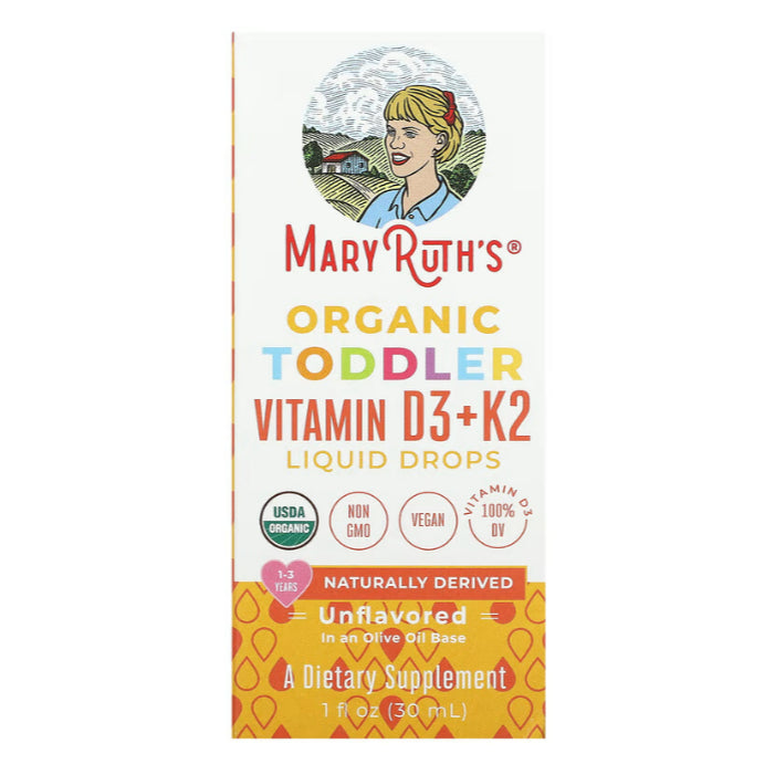 USAOnhand| MaryRuth Organics, Organic Toddler, Multivitamin Liquid Drops, Elderberry, Iron 1-3 Years