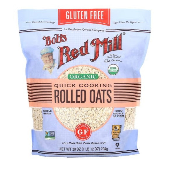 LowCostPh | Bob's Red Mill Organic Gluten-Free Quick Cooking Rolled Oats 794g, Good Source of Fiber