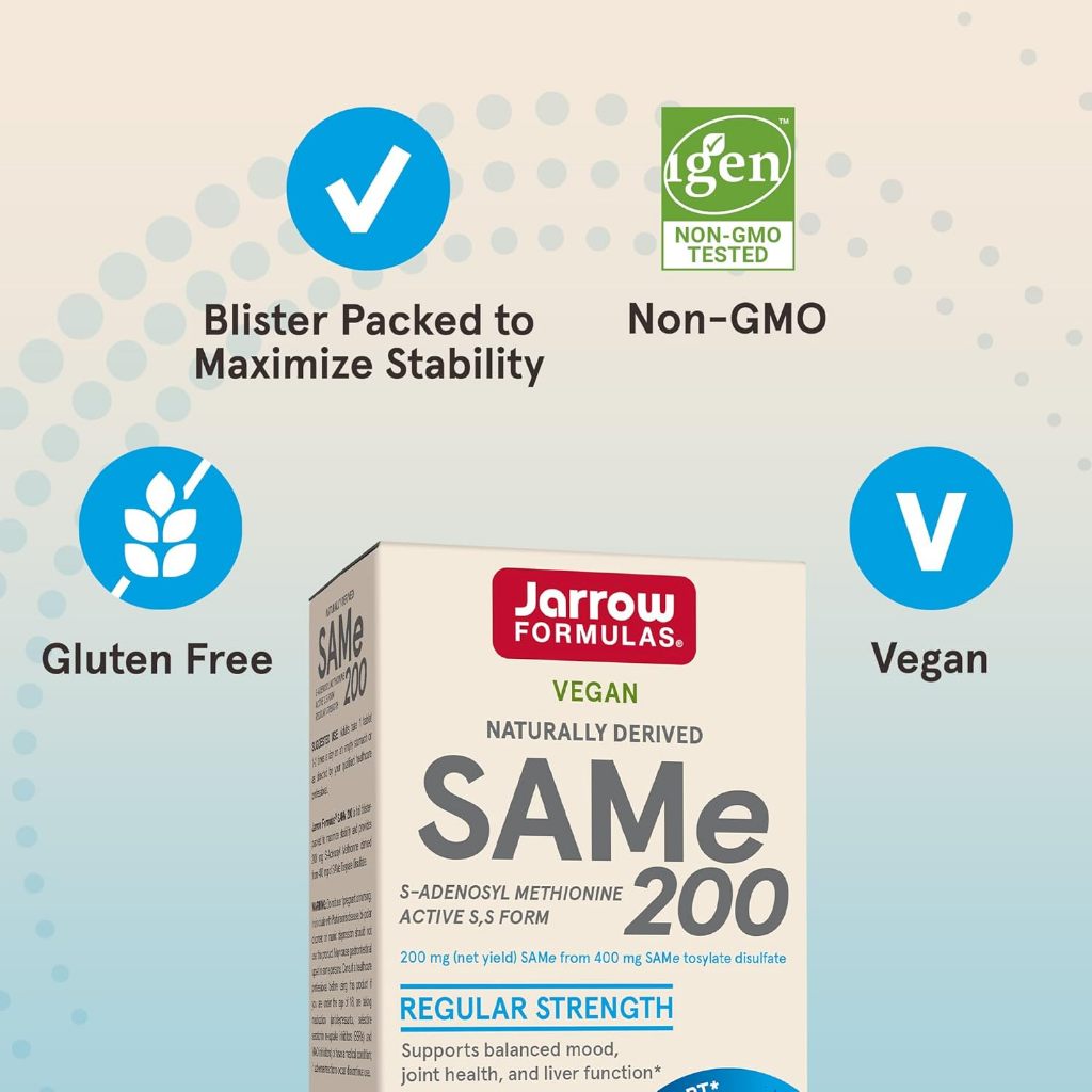 LowCostPh | SAMe 200, 200 mg, 60 Tablets, Supports Balanced Mood, Joint Health, and Liver Function