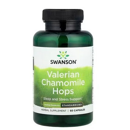 LowCostPH | Swanson, Full Spectrum Valerian, Chamomile & Hops, 60 Capsules.Stress Support Herbal