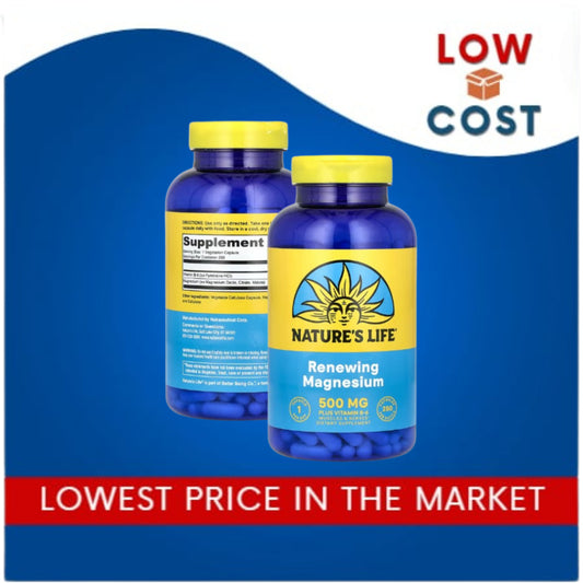 LowCostPh | Nature's Life, Renewing Magnesium, 500 mg, 250 Capsules,Muscles & Nerves Support