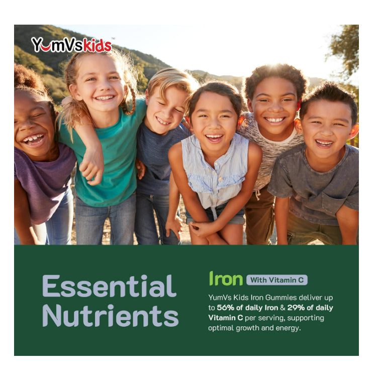 Lowcostph | YumV's, Pure, Iron with Vitamin C, Grape, 60 Jellies for kids