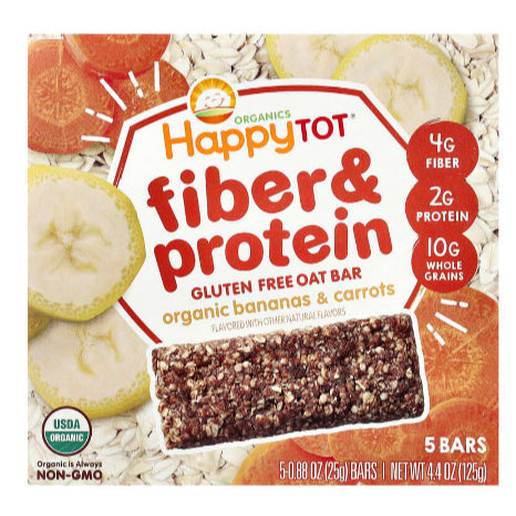 Low Cost PH | Happy Baby Organics, Happytot, Fiber & Protein Soft-Baked Oat Bar, Superfoods,