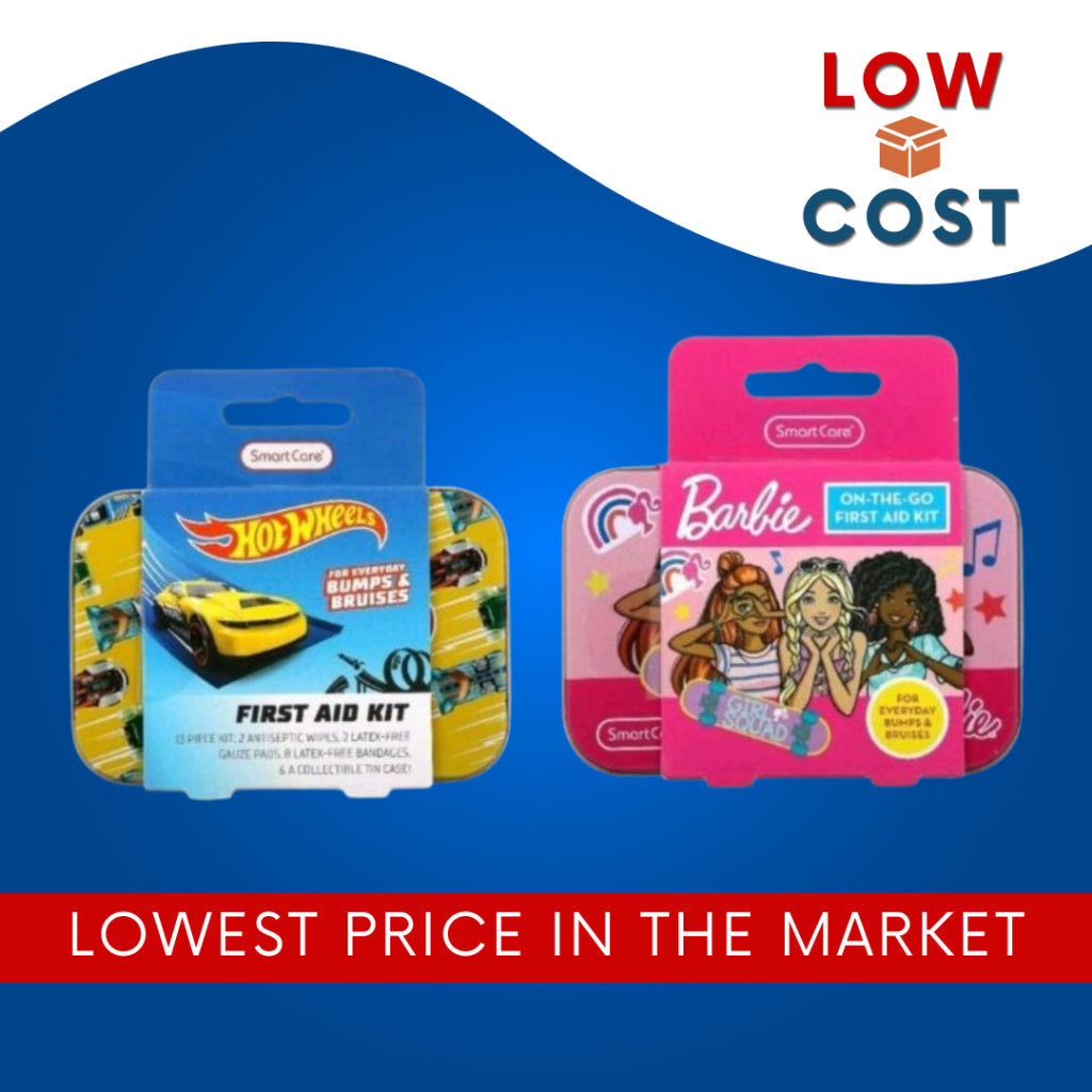Low Cost Ph | On-The-Go First Aid Kit, Barbie/Hot Wheels, 13 Piece Kit Adhesive Bandages 20 Bandages
