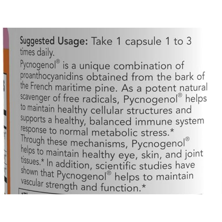 USA Onhand | NOW Foods, Pycnogenol, 30 mg, 60 Veg Capsules ( Healthy Vascular Function )