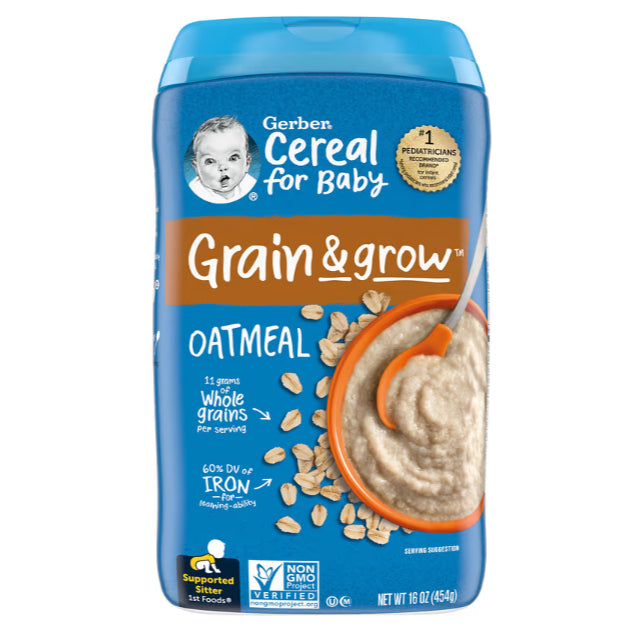 NaturalSolutions | Gerber, Cereal for Baby, Grain & Grow, 1st, 2nd Foods, Power Blend, Oatmeal, Rice