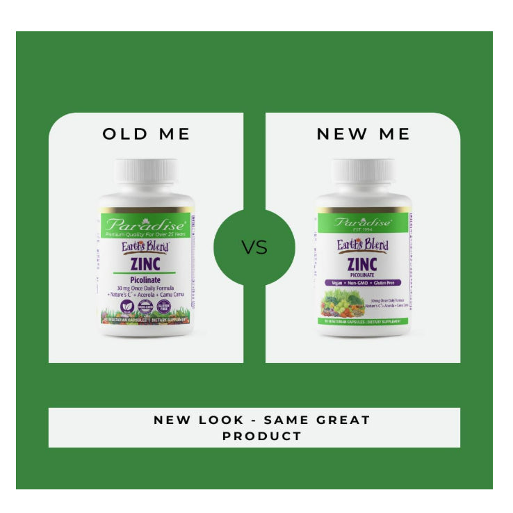 LowCostPH| Paradise Herbs, Earth's Blend, Zinc Picolinate, 30 mg, Healthy Option 100 caps