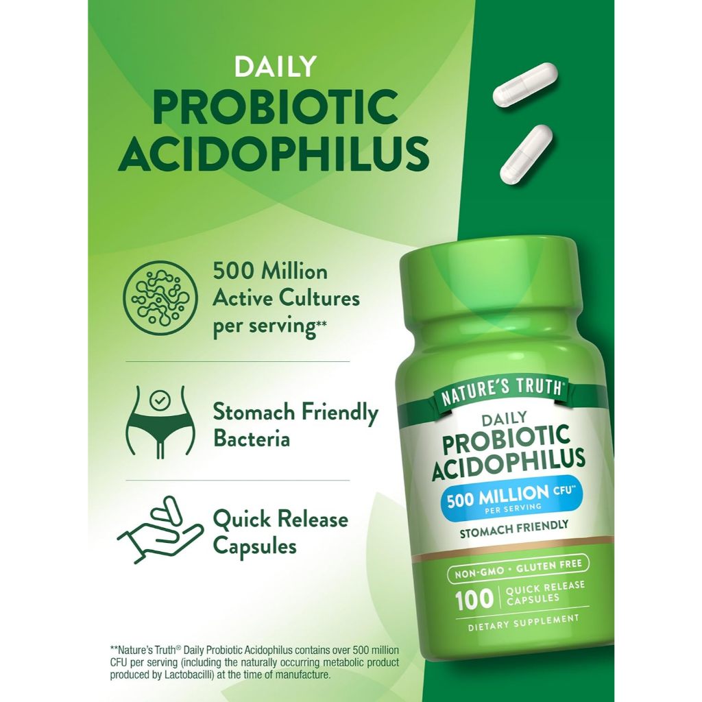 Nature'sTrusthPH | Nature's Truth, Probiotic Acidophilus, Daily Probiotic + Multi-Enzymes, Immunity