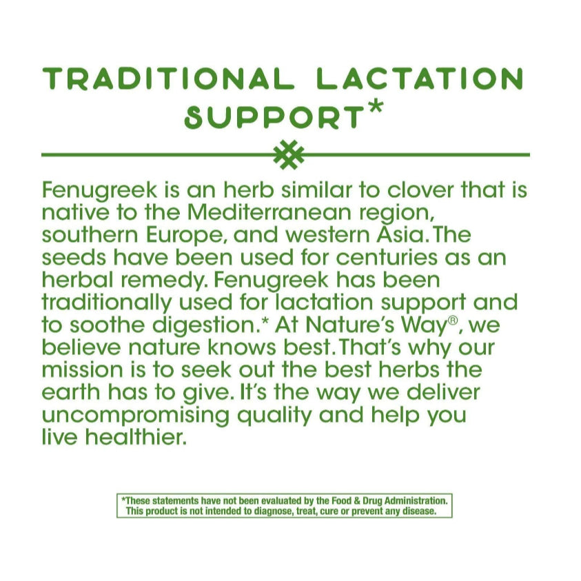 LowCost PH| Nature's Way, Fenugreek Seed, 1,130 mg, 180 Vegan Capsules (565 mg Per Capsule)