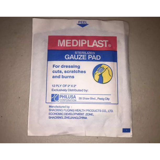 Mediplast Sterilized Gauze Pad 12 ply Woven Wound Dressing | Syringe & Feeding Tube | Toilet Cover