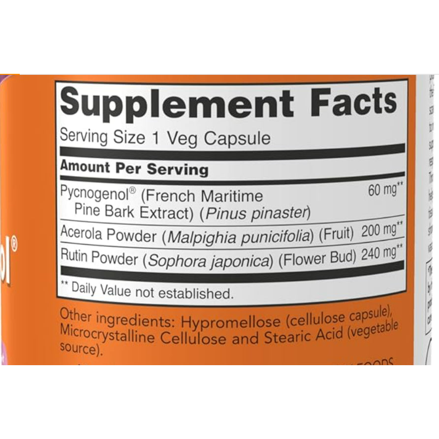 USA Onhand | NOW Foods, Pycnogenol, 30 mg, 60 Veg Capsules ( Healthy Vascular Function )
