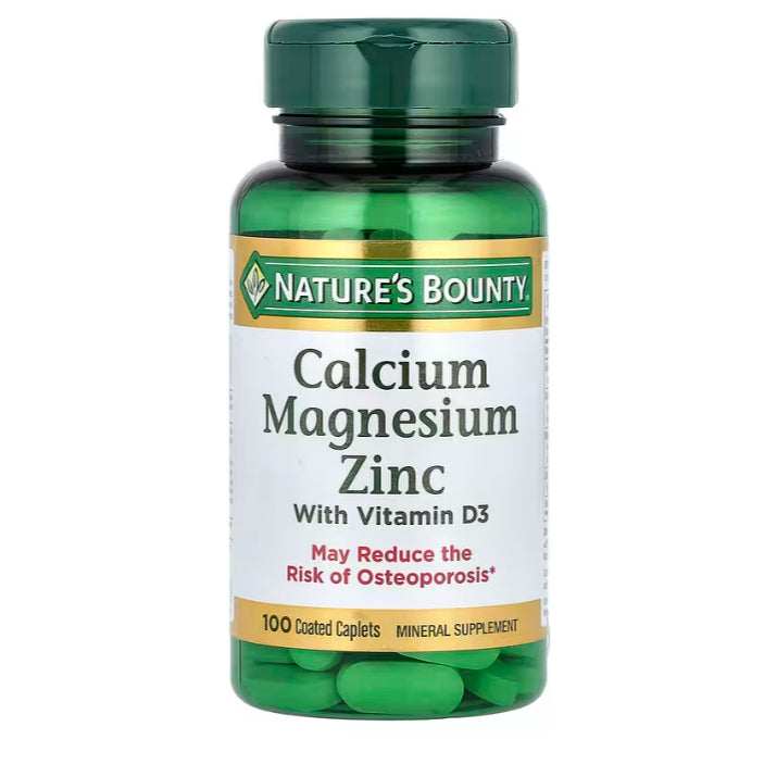 LowCost PH| Nature's Bounty, Calcium Magnesium Zinc with Vitamin D3, 100 Coated Caplets