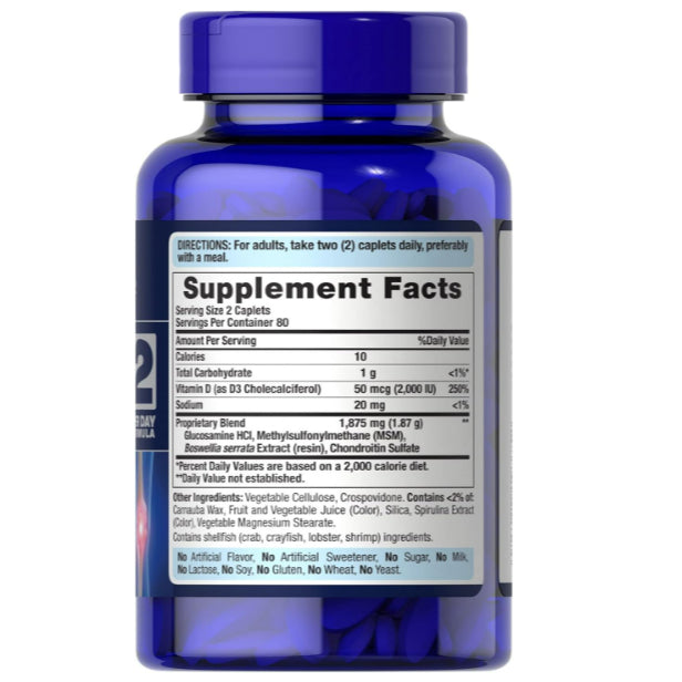 LowCostPH| Puritan's Pride Advanced Glucosamine Chondroitin MSM With Vitamin D3 50mcg 160 caplets