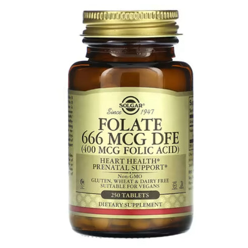 USA Onhand | Solgar, Folate, 1,333 mcg DFE, 400 mcg, Folate as Metafolin, Support Heart Health