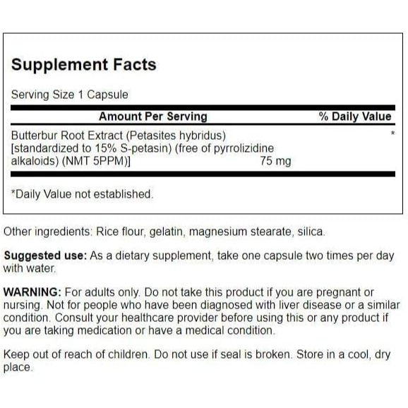 LowCostPH | Swanson, Butterbur Extract, 75 mg, 60 Capsules, Antioxidant Support, Traditional Herb