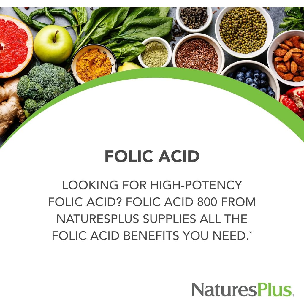 LowCostPh | NaturesPlus, Folic Acid as Methylfolate , 800 mcg, 90 Tablets