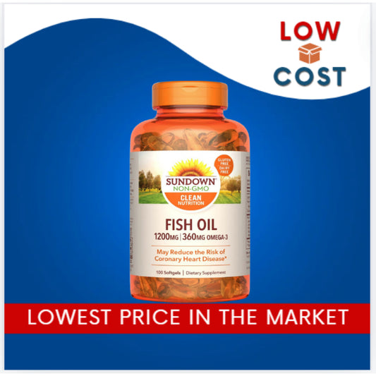 LowCost PH| Sundown Naturals, Fish Oil, 1,200 mg, 100 Softgels (600 mg per Softgel)