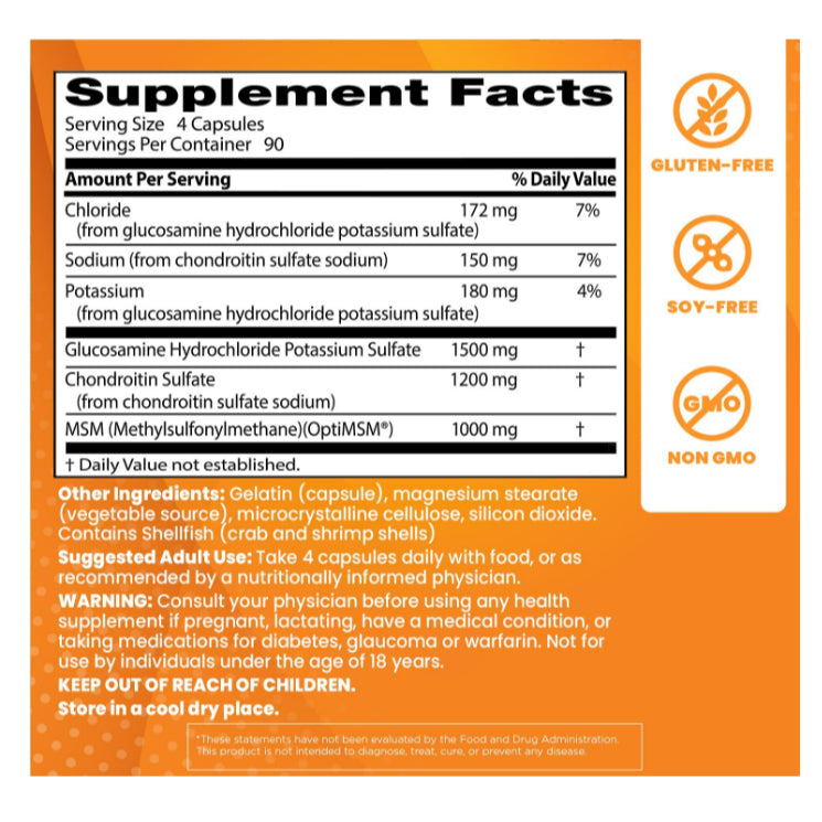 LowCostPh | Doctor's Best, Glucosamine Chondroitin MSM with OptiMSM, + Hyaluronic Acid, 150VegCaps