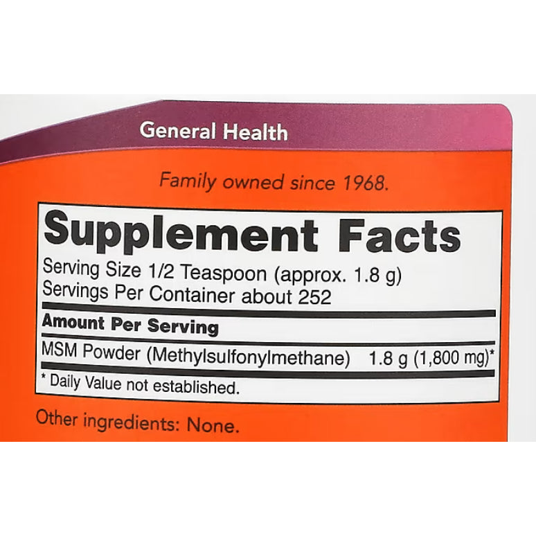USA Onhand| NOW Foods, MSM Powder, 1 lb (454 g) (Methylsulfonylmethane) Supports Healthy Cartilage