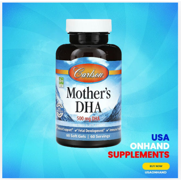 USAOnhand| Carlson, Mother's DHA, 500 mg, 60 Soft Gels