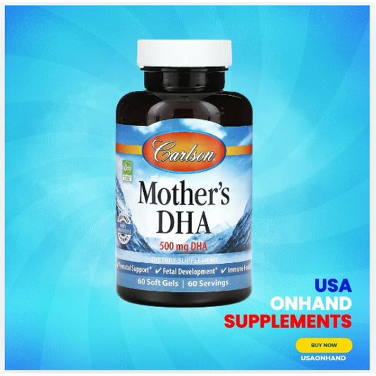USAOnhand| Carlson, Mother's DHA, 500 mg, 60 Soft Gels