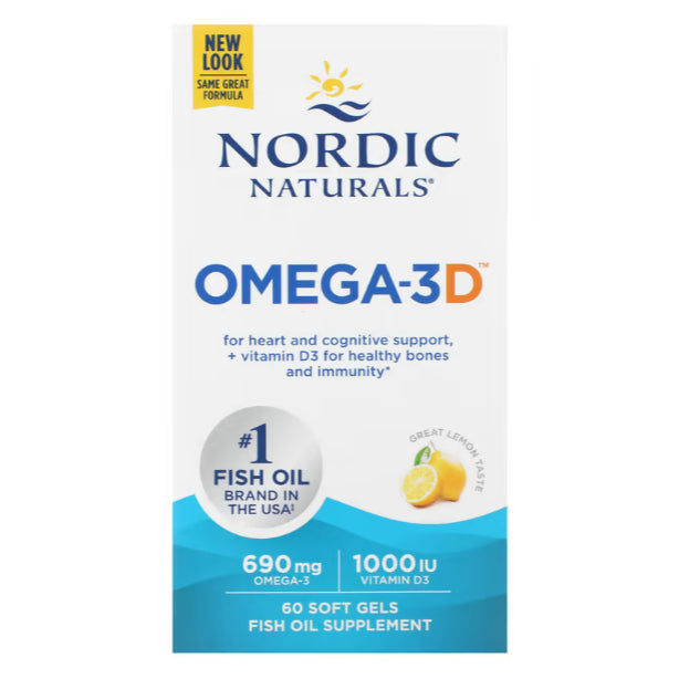 LowCostPh | Nordic Naturals, Omega-3 & Omega-3D Lemon Brain & Cholesterol Level Support