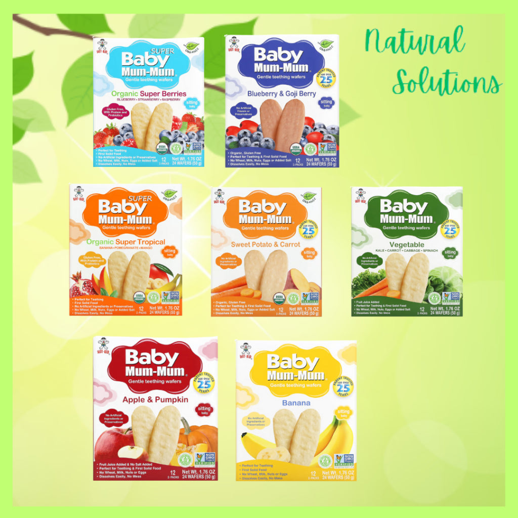 NaturalSolutions | Hot Kid, Baby Mum-Mum, Gentle Teething Wafers Organic Super Teethers, Berry,Apple