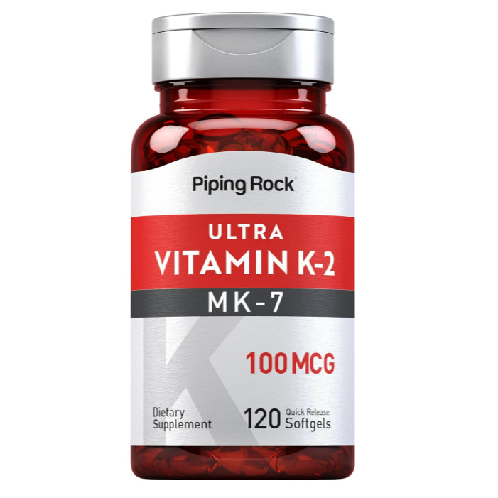 LowCost PH| Piping Rock Vitamin K2 MK-7 | 100 mcg | 120 Softgels | Non-GMO, Gluten Free Supplement