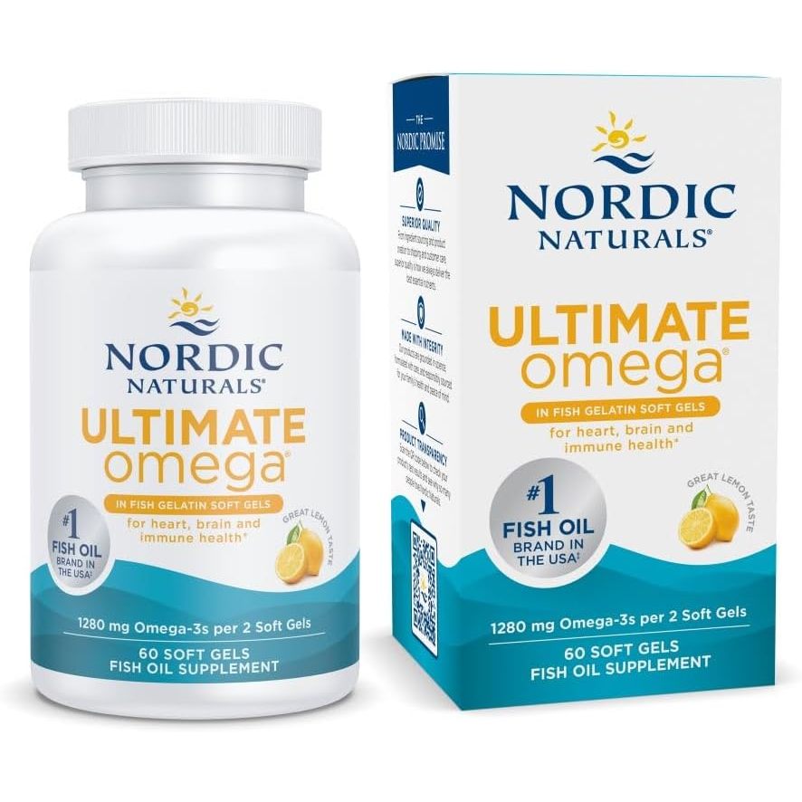 LowCostPh | Nordic Naturals, Ultimate Omega, Lemon, 60 Fish Gelatin Soft Gels, Optimal Wellness