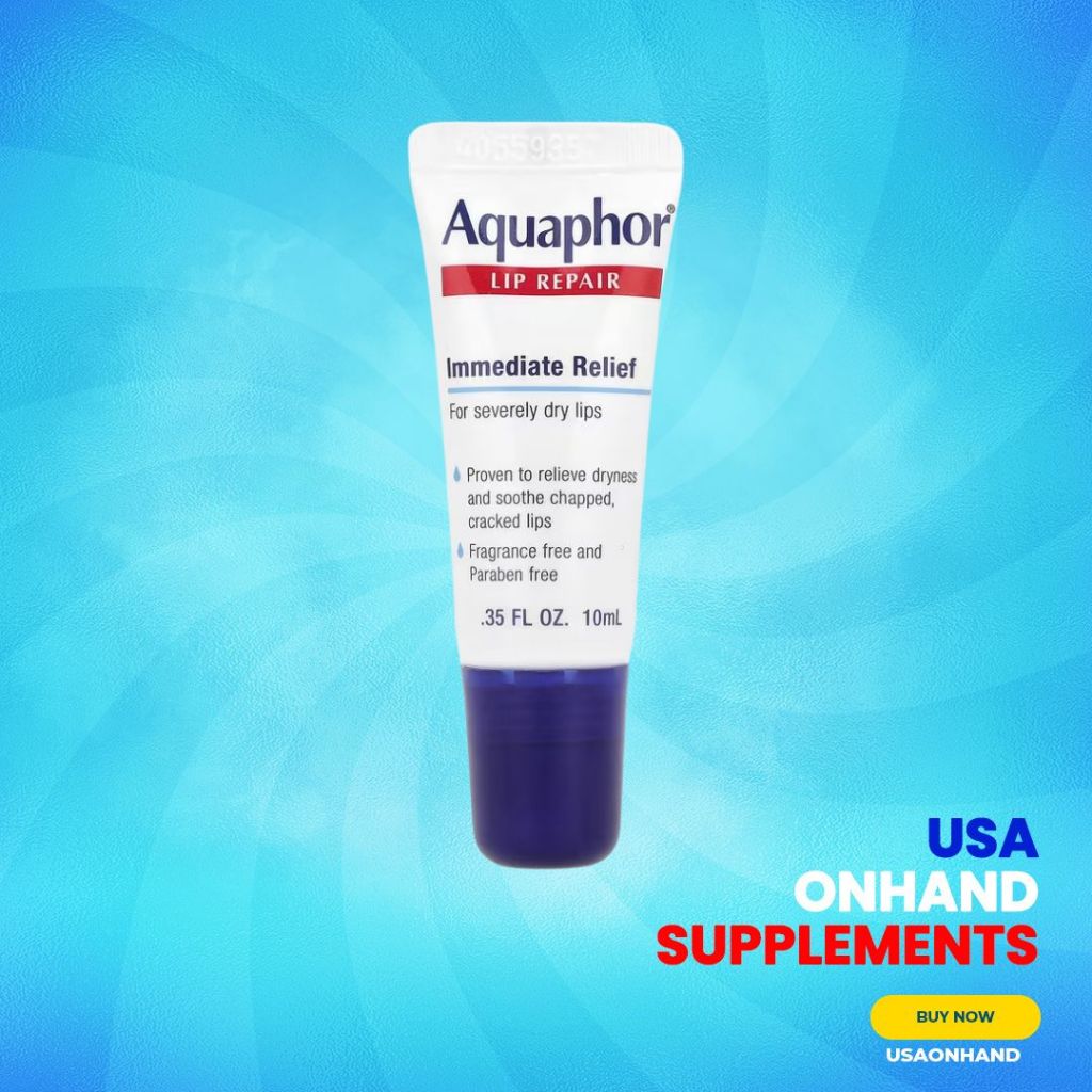 USA Onhand | Aquaphor, Lip Repair, Immediate Relief, Fragrance Free, 0.35 fl oz