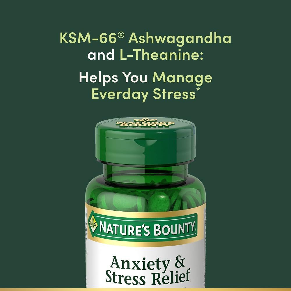 LowCostPh | Nature's Bounty, Anxiety & Stress Relief, 90 Tablets, Supports a Calm, Relaxed Mood