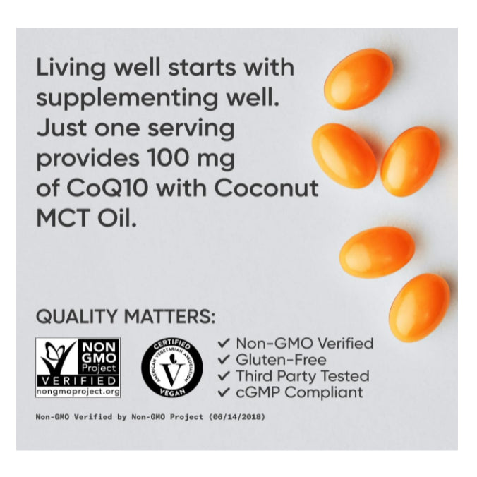 Lowcostph | Sports Research, CoQ10, USP Grade with BioPerine, 100 mg, 120 Veggie Softgels