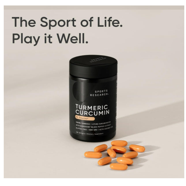 LowCostPH | Sports Research, Turmeric Curcumin, C3 Complex 500mg, Bioperine Black Pepper Extract 120