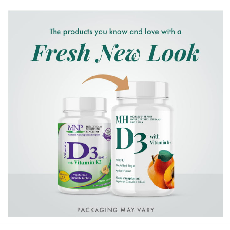 LowCOst PH| Michael's Naturopathic, D3 with Vitamin K2, Apricot, 90 Vegetarian Chewable Tablets