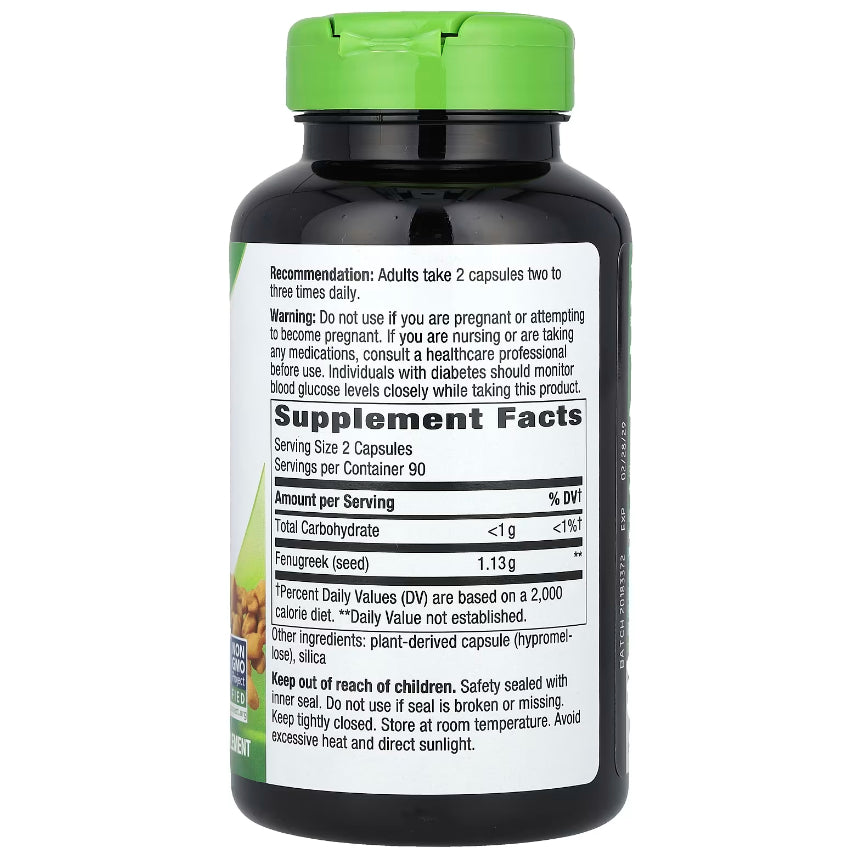 LowCost PH| Nature's Way, Fenugreek Seed, 1,130 mg, 180 Vegan Capsules (565 mg Per Capsule)