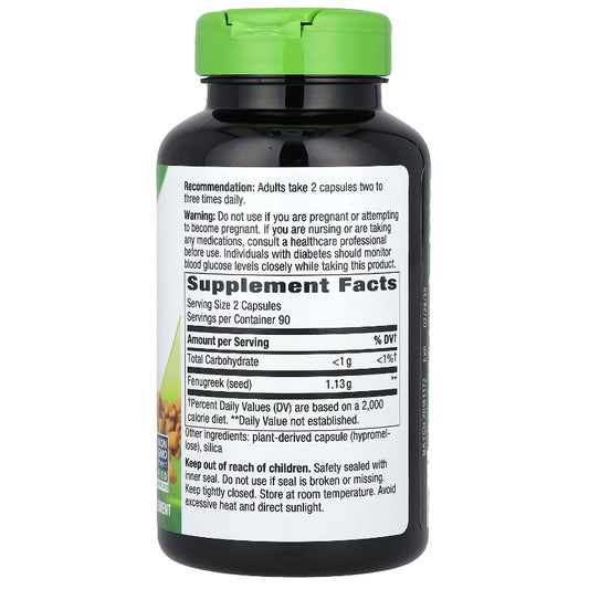 LowCost PH| Nature's Way, Fenugreek Seed, 1,130 mg, 180 Vegan Capsules (565 mg Per Capsule)