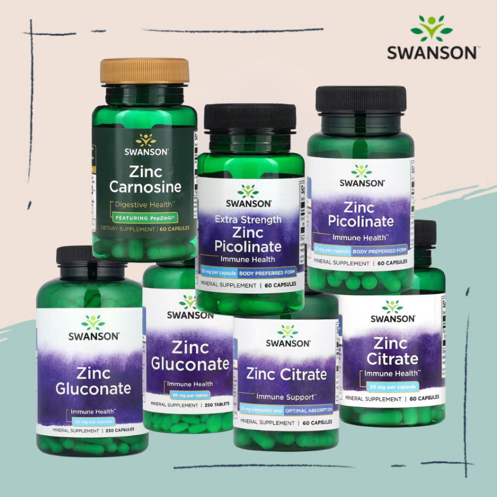 LowCostPH | Swanson, Zinc Picolinate, Citrate, Gluconate, Zinc, Orotate, Carnosine, Immunity Support