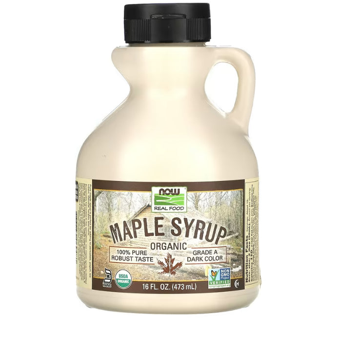 LowCostPh | NOW Foods, Real Food, Organic Maple Syrup, Grade A, Dark Color, 100% Pure 473ml