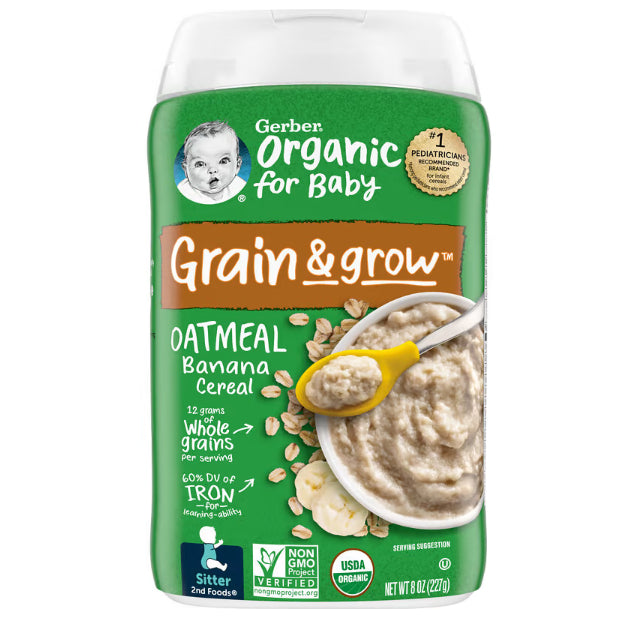 NaturalSolutions | Gerber, Cereal for Baby, Grain & Grow, 1st, 2nd Foods, Power Blend, Oatmeal, Rice