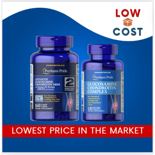 LowCostPH| Puritan's Pride Advanced Glucosamine Chondroitin MSM With Vitamin D3 50mcg 160 caplets