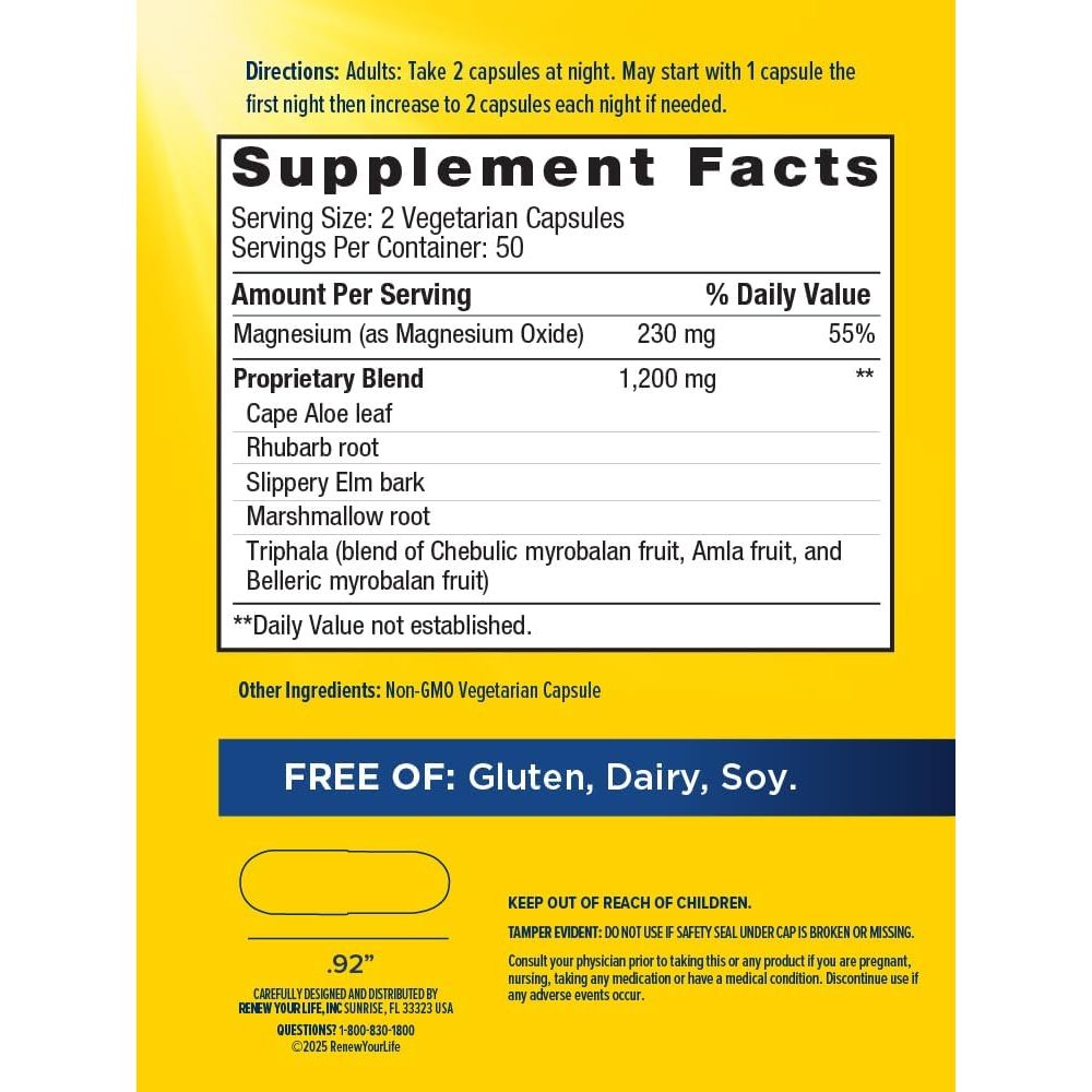 LowCost PH| CleanseMore Overnight Formula Herbs & Magnesium | Gluten Free Non-GMO
