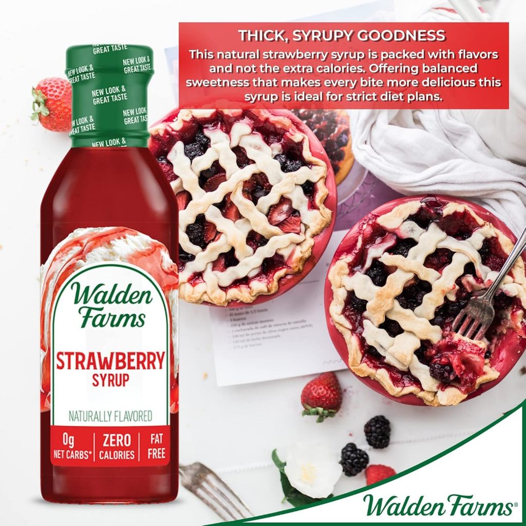 LowCostPh | Walden Farms, Strawberry Syrup, 12 fl oz (355 ml) Keto Friendly Naturally Flavored