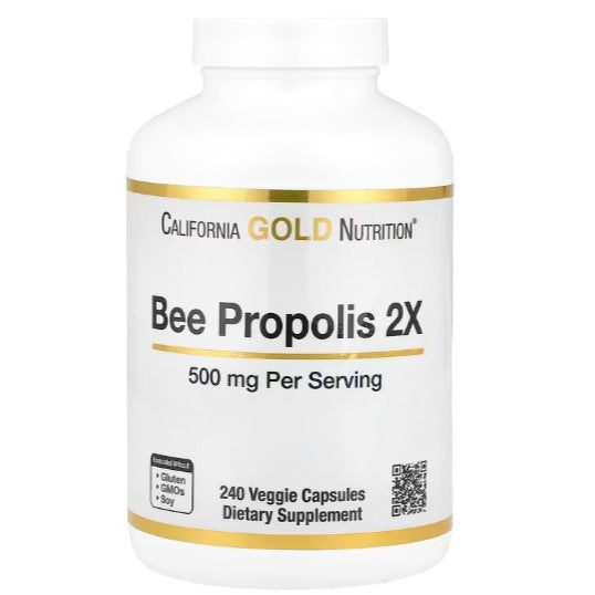 LowCostPH| California Gold Nutrition, Bee Propolis 2X, Concentrated Extract, 500 mg, 240 Veggie Caps