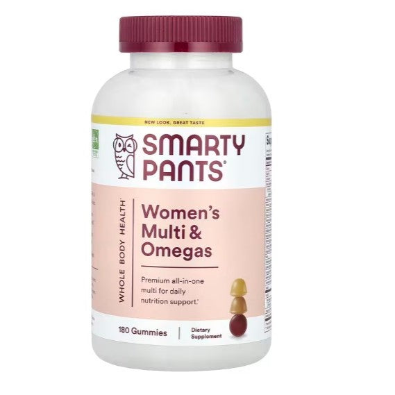 LowCostPh | SmartyPants, Women's Multi & Omegas , Lemon Creme, Blueberry, and Orange, 180 Gummies