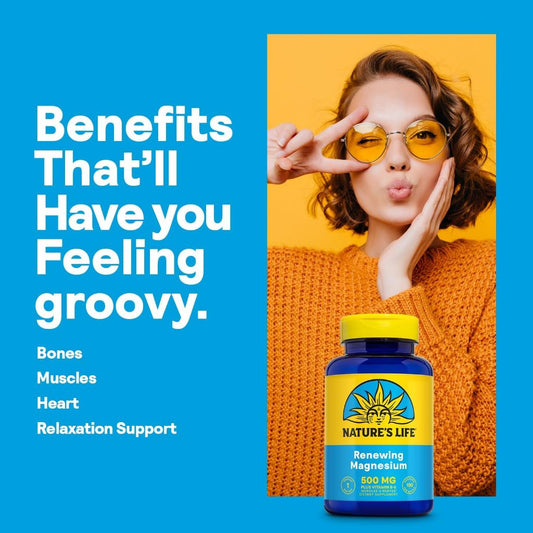 LowCostPh | Nature's Life, Renewing Magnesium, 500 mg, 250 Capsules,Muscles & Nerves Support