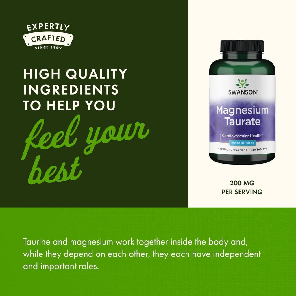 HealthilyYou | Swanson, Magnesium Taurate, 100 mg 120 tablets Cardiovascular Health