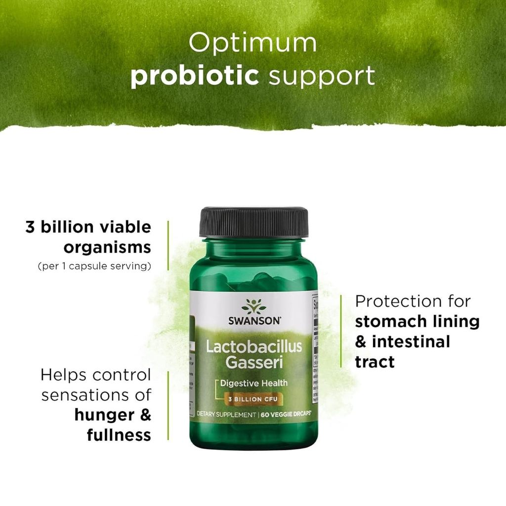 HealthilyYou | Swanson, Lactobacillus Gasseri, 3 Billion CFU, 60 Vegan DRcaps Digestive Health