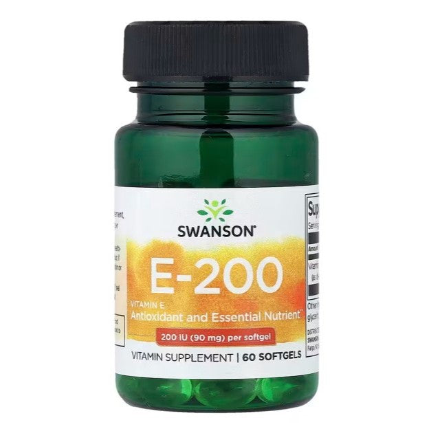 HealthilyYou | Swanson, Vitamin E-200, 90 mg (200 IU), 60 Softgels Antioxidant & Essential Nutrients