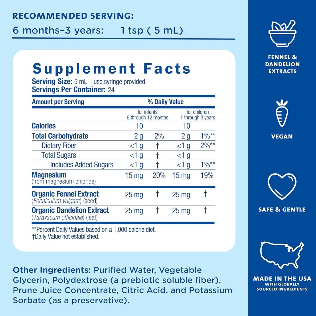LittleSunshine | Mommy's Bliss, Baby Constipation Ease + Probiotics, Age 6 Months+, Parabens free