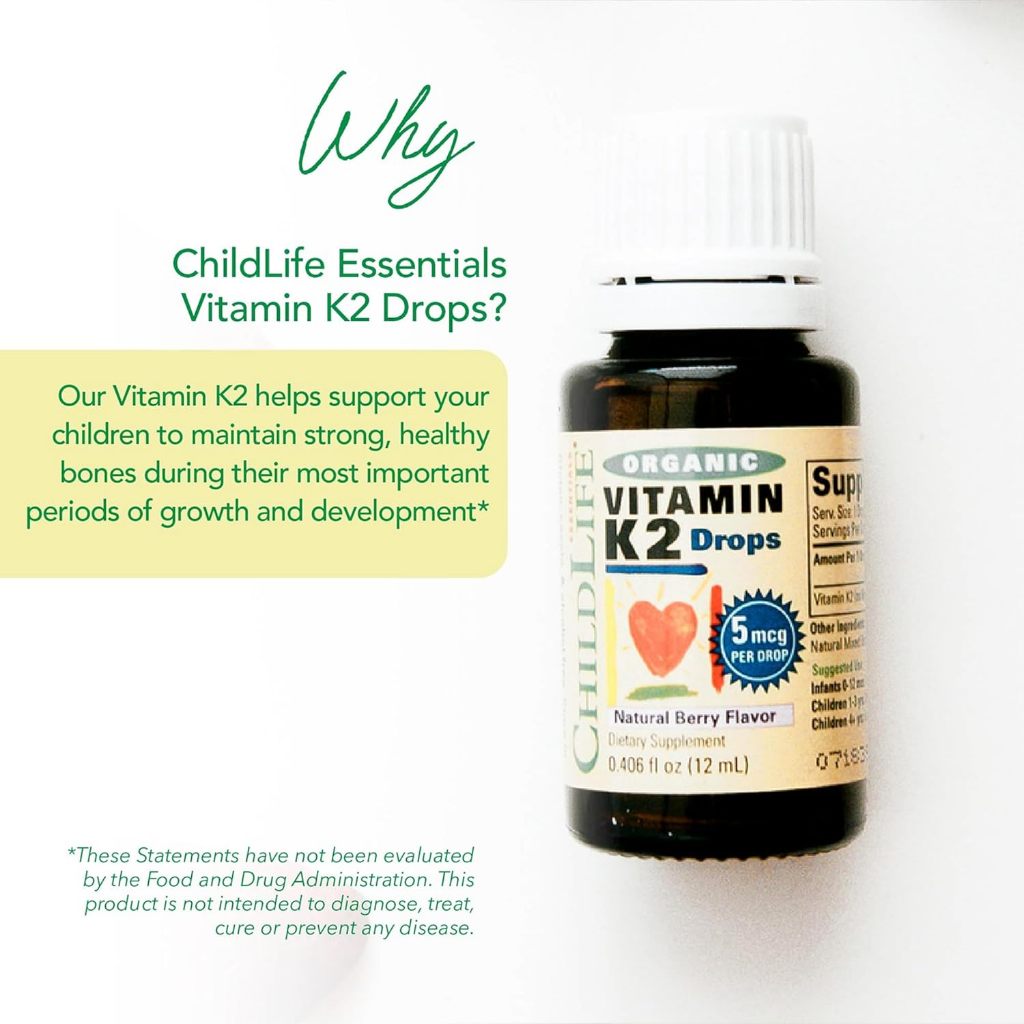 LittleSunshine | ChildLife Essentials, Organic Vitamin K2 Drops, Natural Berry, 5 mcg, 0.25 fl oz